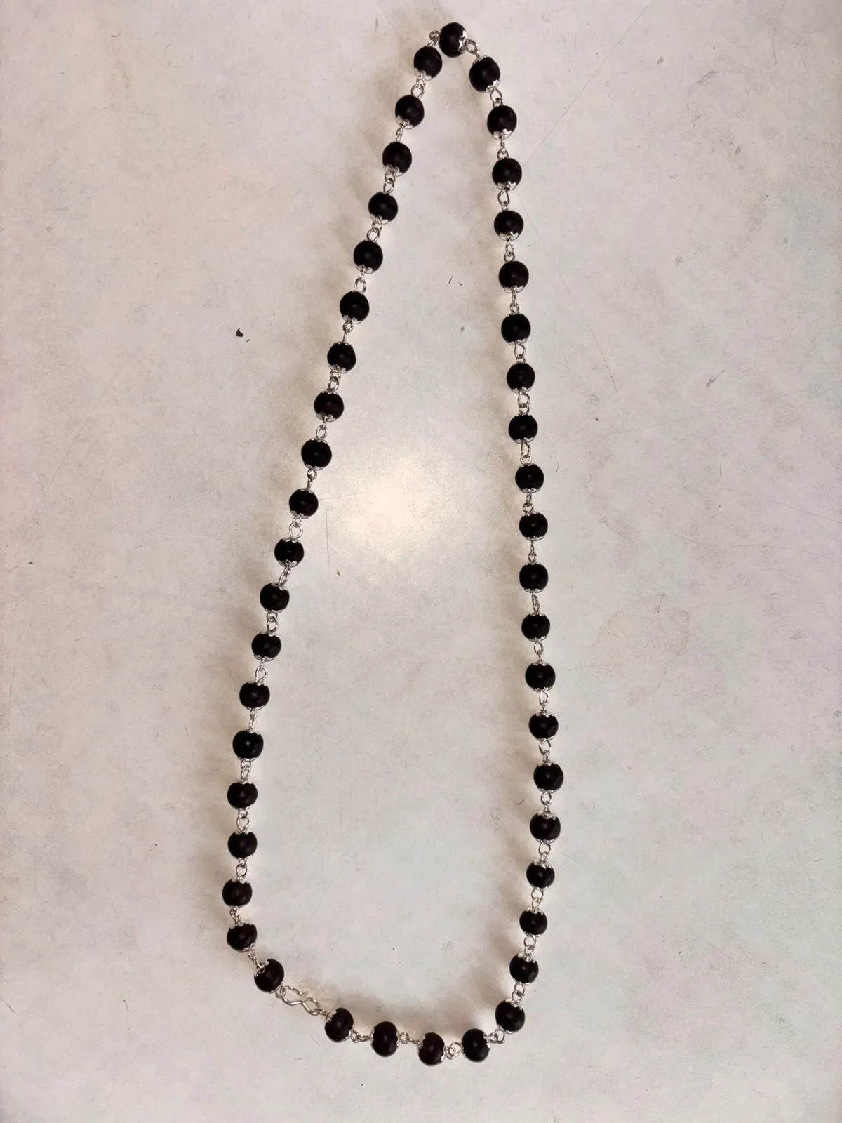 Karungali malai Silver Cap Plated Necklace - Image 4