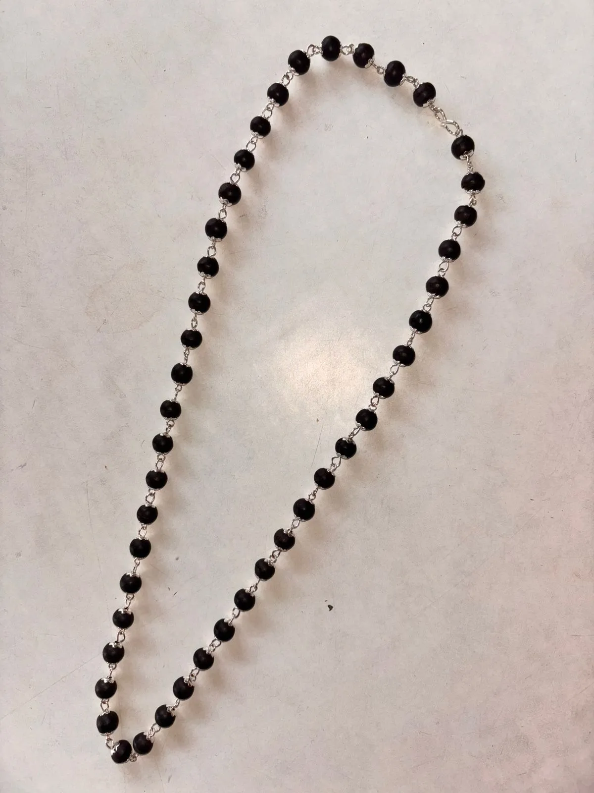 Karungali malai Silver Cap Plated Necklace - Image 5